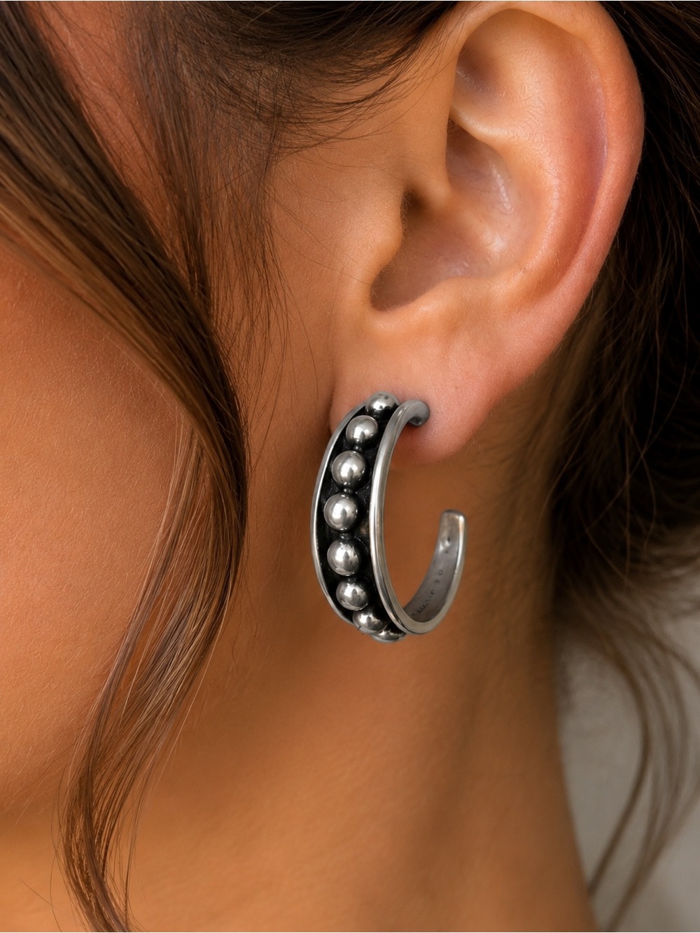Native American Earrings Sterling Silver G. Nez 8.3 Grams